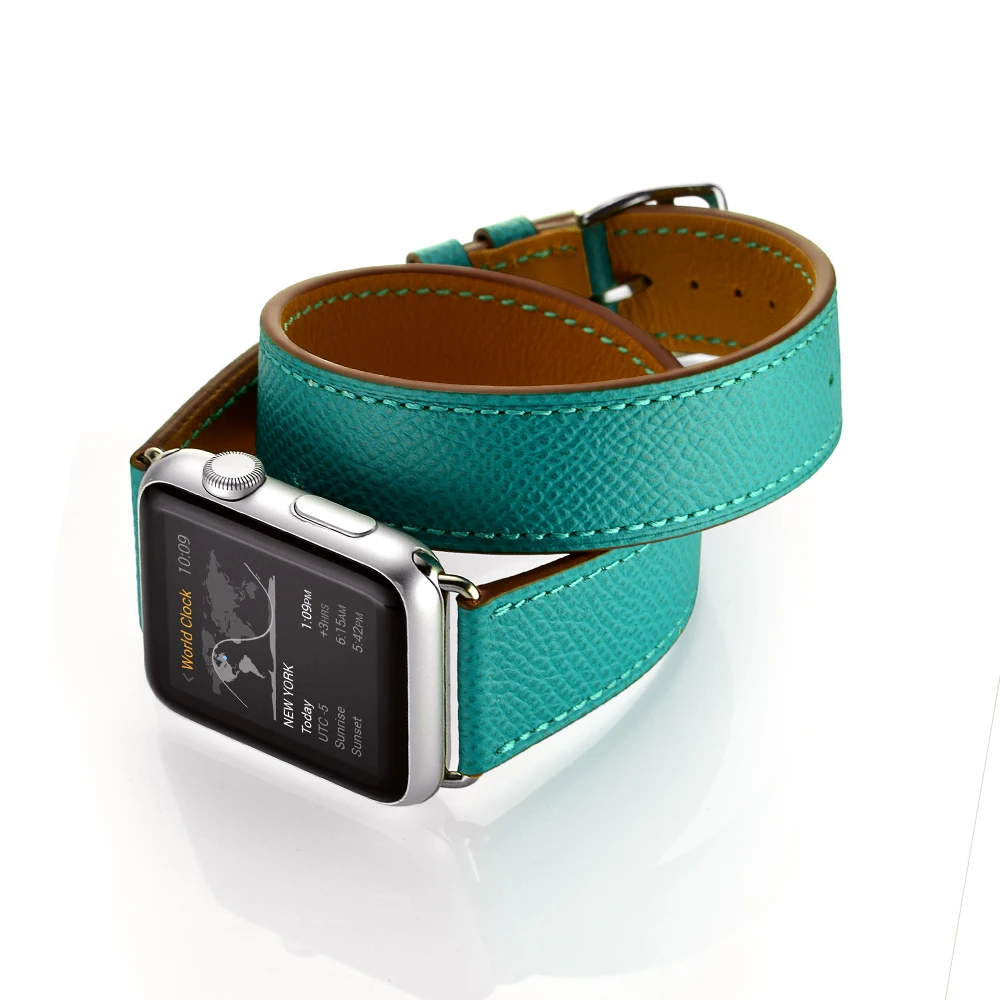 Двусторонний ремешок из натуральной кожи для Apple Watch 38/42 мм iwatch Ремешки для наручных часов Reloj аксессуары для часов