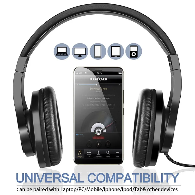 Simple And Fashion 3 5mm Plug Wire Earbuds Head Mounted Sport Headset Stereo Over Ear Headphone Earphone with Mic
