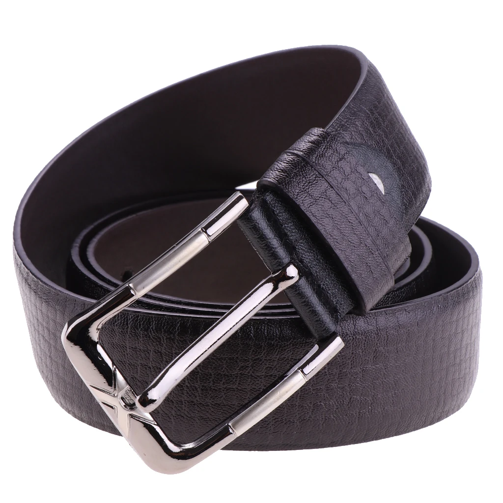 Pin Buckle Belts Trouser Size Brown Black Coffee Jeans Mens PU Leather Belt