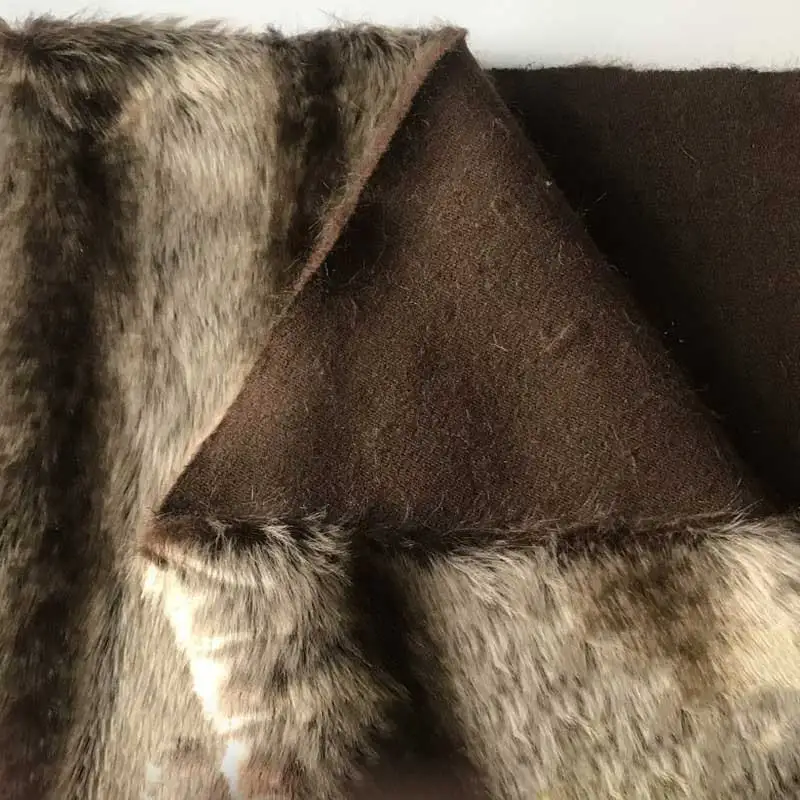 Autumn and winter faux fur coffee striped tri-color wool clothes shoes plush fabric | Дом и сад