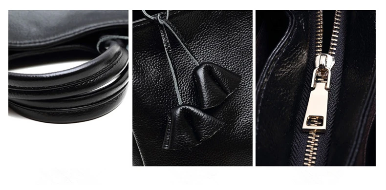 JIAMEN Мода Black100% натуральная кожа женская сумка Простая Дорожная сумка большая емкость женские сумки через плечо кошелек