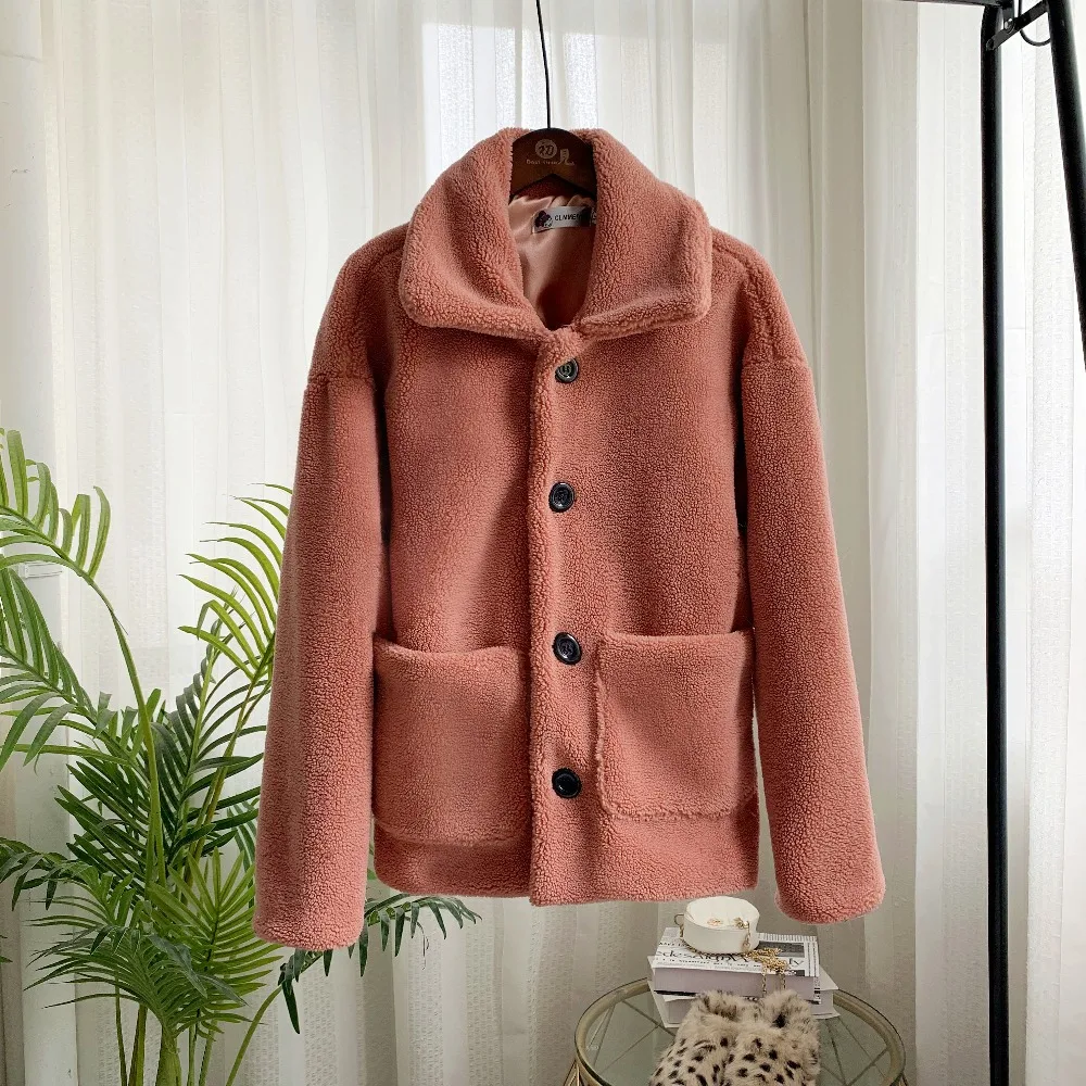 Зимние однобортные куртки и пальто с плюшевой подкладкой, женская верхняя одежда, толстые пальто с искусственным мехом для девушек размера плюс, меховые пальто cwf0189-5