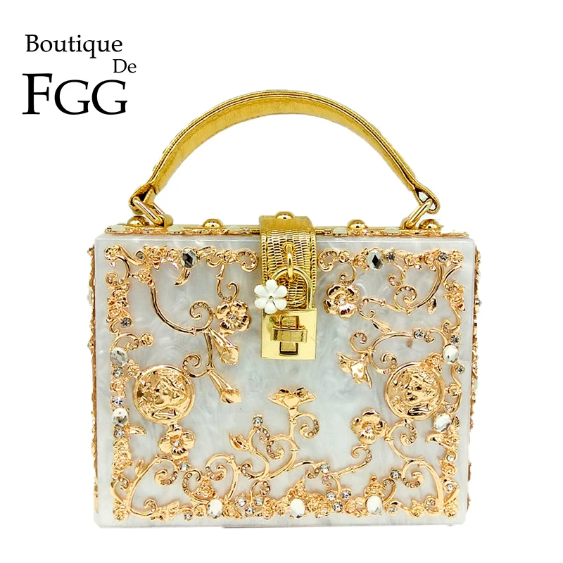 Женская сумка через плечо Boutique De FGG модная акриловая клатч с цветами сумочки тоут