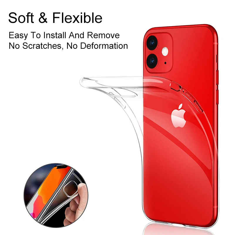 Прозрачный силиконовый чехол для телефона Iphone 11 ультра тонкая прозрачная задняя крышка телефона оболочка для нового Iphone 11 6,1 дюймов