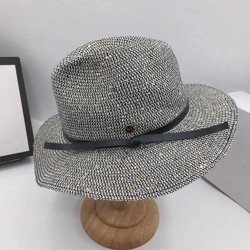 Летняя Солнцезащитная шляпа модная вязанная привлекательный пояс соломенная от