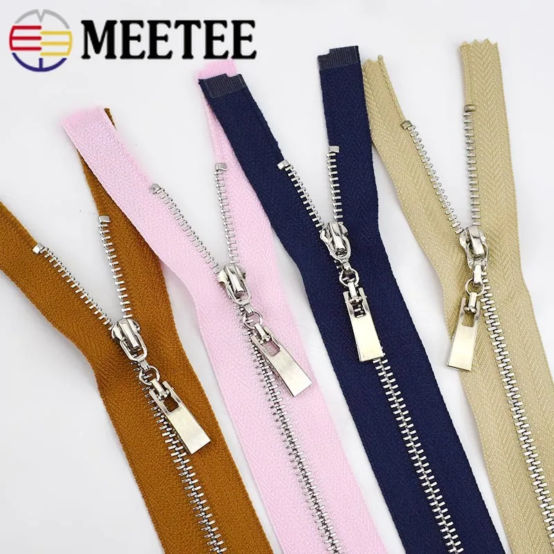 Meetee 2 шт. 15/20 см туфли на молнии с закрытым концом 40/50/70 см с открытым концом 3# металлическая молния для Костюмы пальто мужской кошелек на молнии по индивидуальному заказу DIY Швейные аксессуары