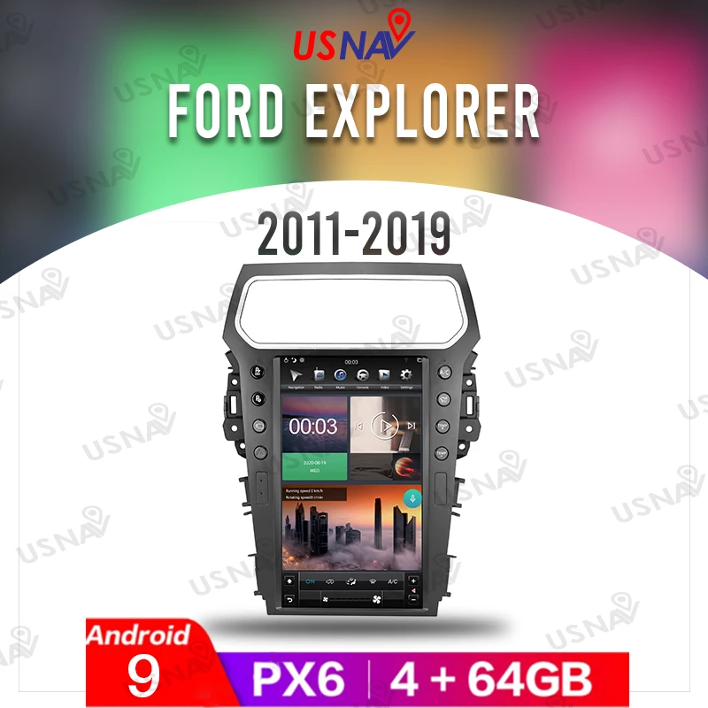US $769.30 USNAV For Ford Explorer 2011 2019 Tesla 136 Android 9 Multimedia Car Radio GPS Navigation Stereo Autoradio Stereo Carplay