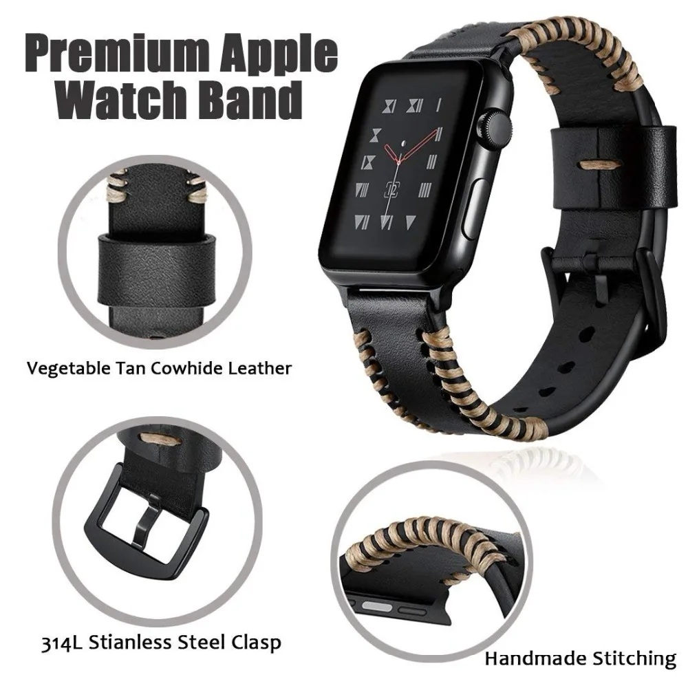 Ремешок-браслет для apple i watch 42 мм 44 мм для iwatch кожаный ремешок correas cinturino ремешок для часов серии 5 4 3 2 1 ремень 38 мм