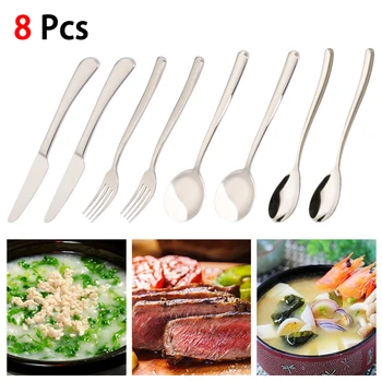 

Stainless Steel Dinnerware Silverware Flatware Set Dinner Knife Fork Spoon