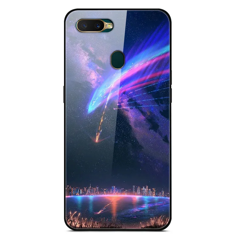 21 Для Oppo AX7 чехол из закаленного стекла с изображением планеты космос, чехол из стекла для Oppo A7 A 7 AX7, чехол для Oppo A5s AX5S AX7 A7 - Цвет: 21