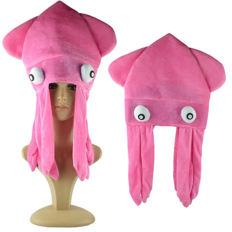 Funny Party Hats Squid Hat  Fun and Crazy Hats in Many Styles Novelty Great Accessory for any Adult Funny Squid Costume 