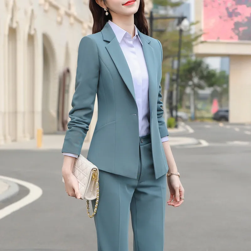 Formal Suits Women Spring New Fashion Temperament Business Long Sleeve Interview Blazer And Pants Office Ladies Work Wear