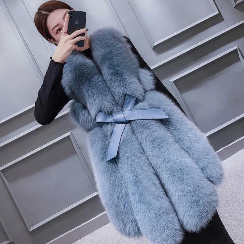 Женский жилет без рукавов из искусственного меха на весну и зиму Женская