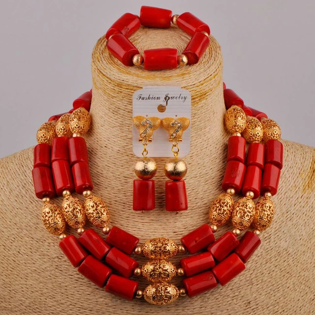 Luxury Coral Beads Mix Accessories/africa Naija Jewelry /nigeria Luxury  Wedding/igbankwu /owambe Jewelry - Etsy