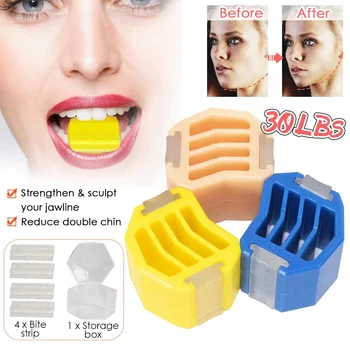 

30 Lbs Jaw Trainer Chin Exerciser Food Grade Elastic Silicone Facial Muscle Trainer Chew Ball Bite Exercise Reduce Double Jaw