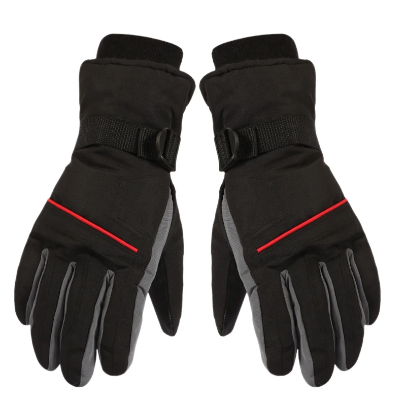 Горячее предложение, очень толстые лыжные перчатки, зимние, для спорта на открытом воздухе, мужские, теплые, для снегохода, мотоцикла, водонепроницаемые, для сноуборда, черные
