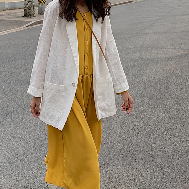 

Casual Small Suit Women's 2019 Spring And Summer New Style Loose-Fit Korean-style Versatile Coat Solid Color Sun-resistant Cardi