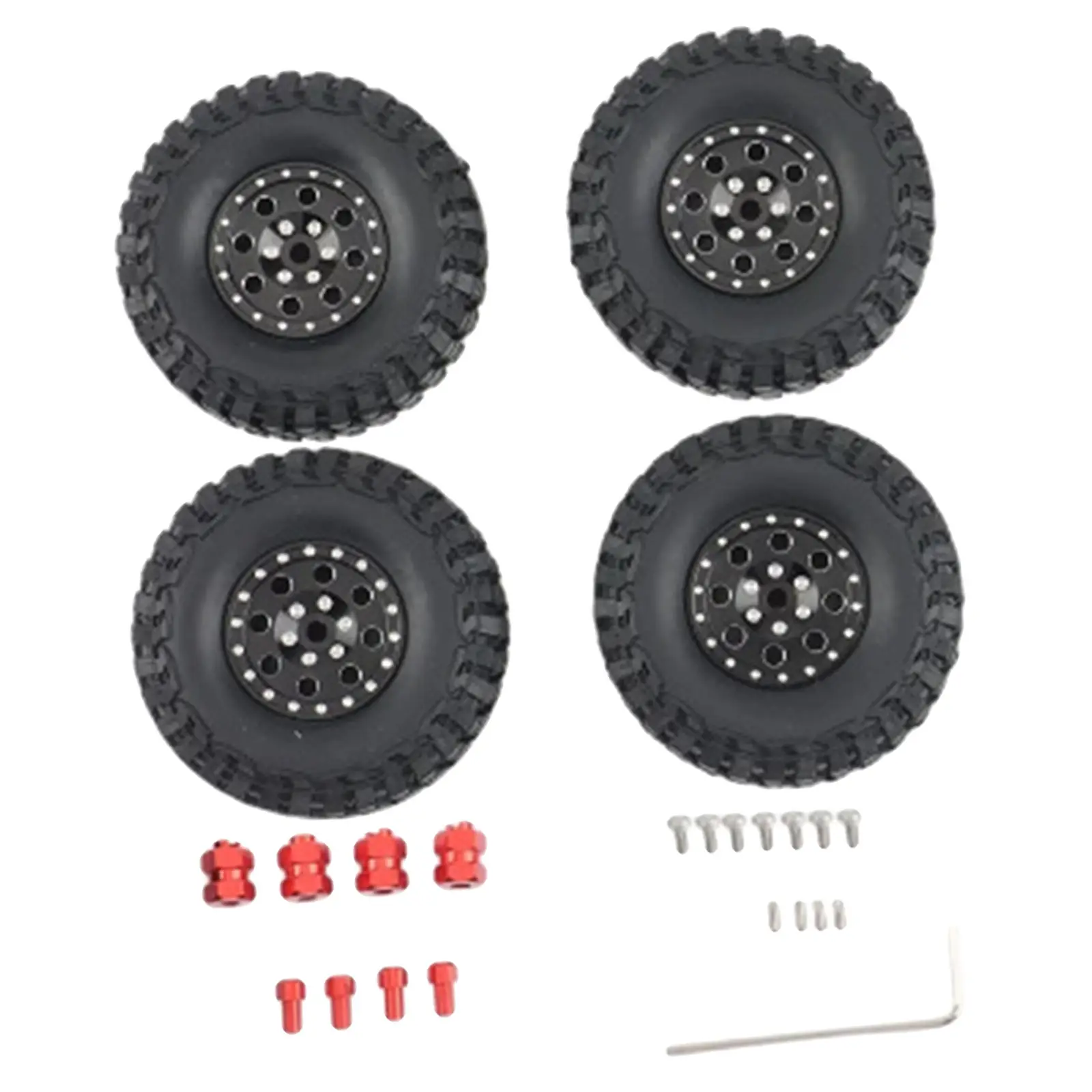 Que-T 1.0-Inch Metal Beadlock Wheel Rims (Set Of 4) For Axial SCX24 1/24 RC Crawler Cars – Upgrade Parts - View #4