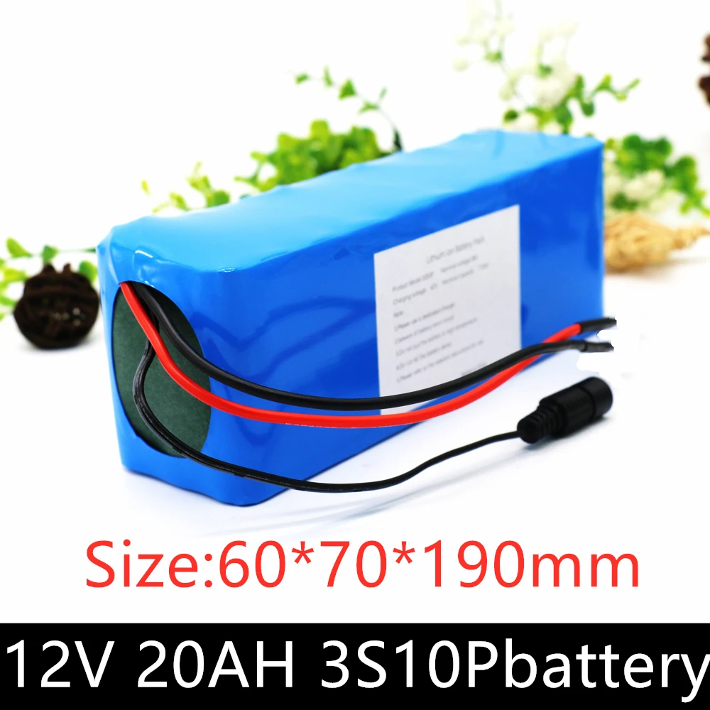 

12V battery 3s10p 11.1v12.6v 20ah 18650 rechargeable lithium-ion battery pack for sightseeing vehicles and electric bicycles