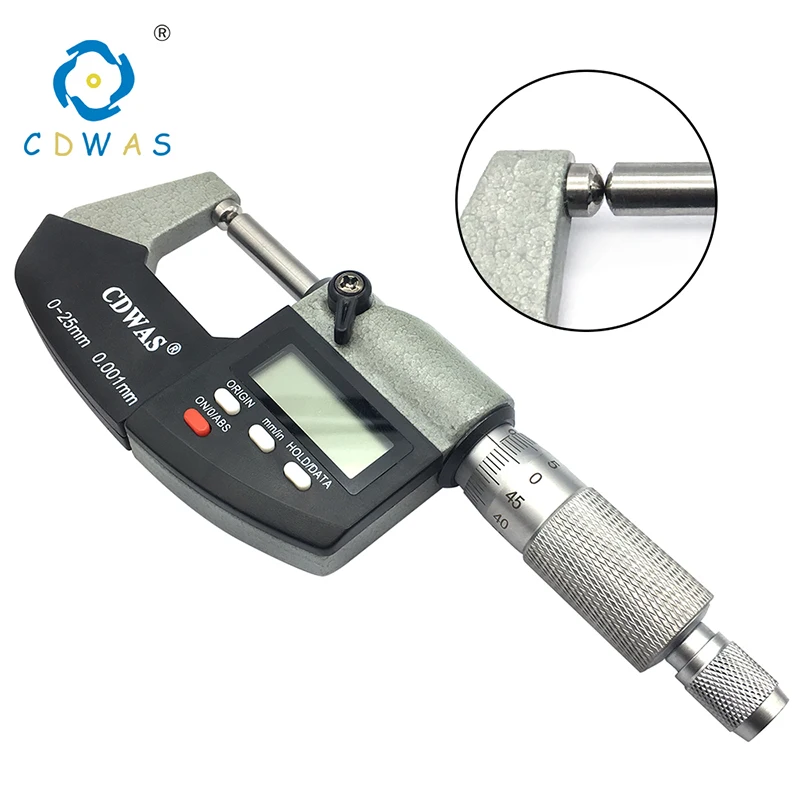 Digital Outside Micrometer 025mm 0.001mm Double Round Head Metric Gauge Micrometers Accurate