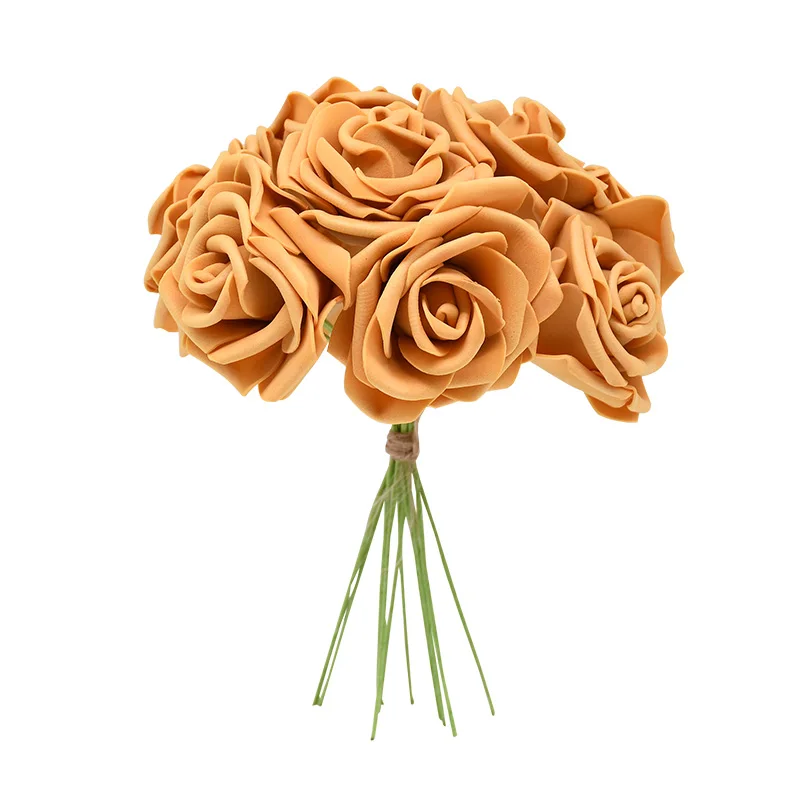 24 шт. 7 см ПЭ Пена розы цветы Красивые очаровательные Искусственные цветы букет невесты DIY Скрапбукинг свадебные украшения для дома - Цвет: F21