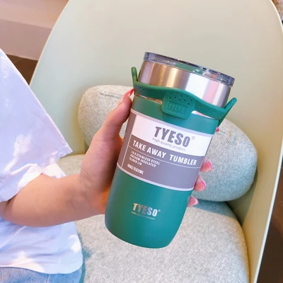 550 & 710ml Creative Double Stainless Steel Coffee Thermos Mug With Lid Car Ice Cup Vacuum Flask Portable Travel Insulated Mugs 550ml Green