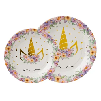 

10pcs New Unicorn Tableware Kids Birthday Party Events Disposable Unicorn Plates Napkins Cups Unicorn Birthday Party Supplies