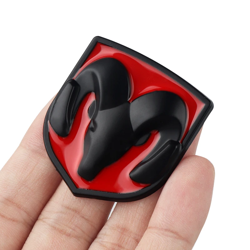 Black Red Автомобильная 3D металлическая эмблема на голову, эмблема, логотип, наклейка для Dodge Challenger caliber journey Ram 1500 nitro body наклейка на багажник, аксессуары - Название цвета: Black Red