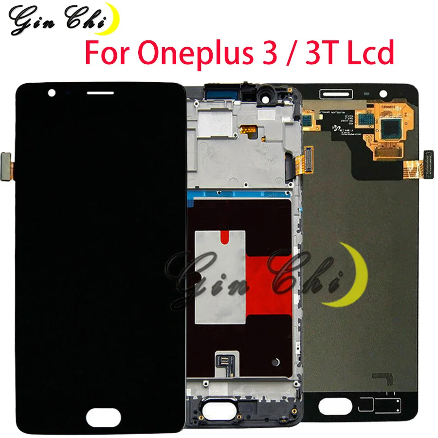 

For Oneplus 3 Lcd Display For Oneplus 3T A3010 A3000 A3003 5.5inch Digitizer Assembly With Frame