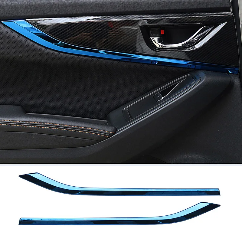 

2PCS Car Inner Rear Door Handle Panel Stripe Cover Stickers Styling Auto Interior Accessories For Subaru XV Crosstrek GT 2018-20