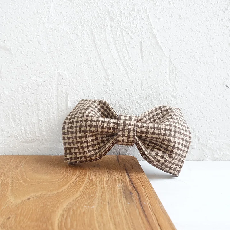 

Coffee Plaid Cartoon Dog Bowtie Pet Collar Accessory Puppy Cat Pet Supplies Grooming Tools Dogs Dismountable Ornamental Bow Tie