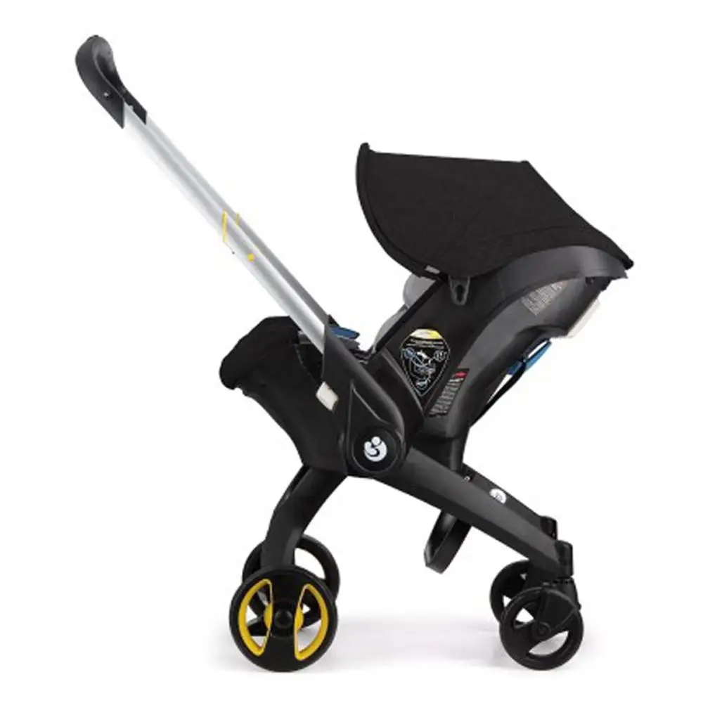 Детская коляска 4 в 1, коляска для новорожденных, дорожная система, складная детская коляска, переносная корзина для сна для детей 0-4 лет - Цвет: Black
