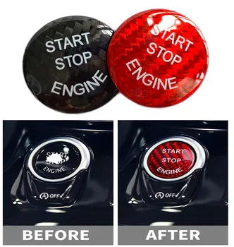 

Carbon Fiber Car Styling Interior Engine Start Stop Button Cover Trim For BMW E60 E90 E91 E92 E93 E70 F10 F12 F25 F26 F15 F16