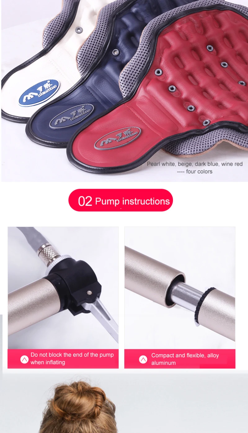 Cervical Traction Device Adult Inflatable Soft And Comfortable Fabric Big Breathable Hole Design Neck Correction Device