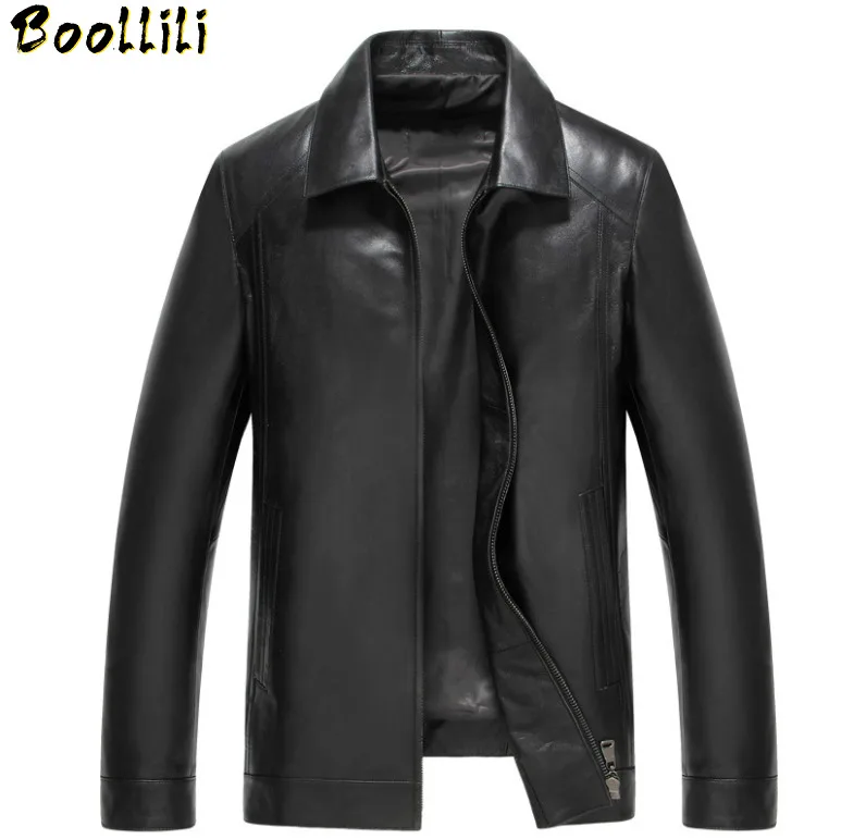 

Boollili Men's Leather Jacket 100% Sheepskin Coat Real Genuine Leather Jackets Spring Autumn Chamarra Motociclista
