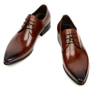 

Men's Leather Shoes Pointed Men's Full Leather Men Shoes Formal Wear Genuine Leather Shoes Work Leather Shoes Wedding Large Size