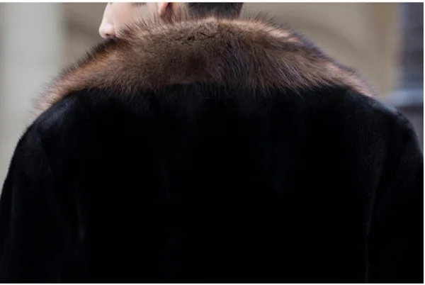 Jaqueta De Couro Masculina зимнее пальто из искусственного меха норки с отложным воротником размера плюс длинные стильные деловые официальные куртки XL672