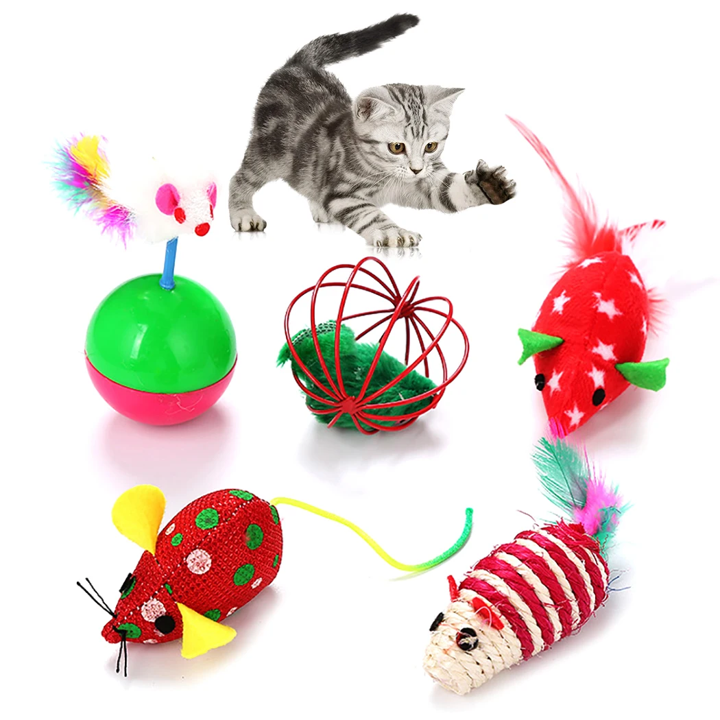 5 шт., Рождественский набор игрушек для кошек, милая интерактивная игрушка для кошки-мышки, игрушка для питомца, прорезыватель, пластиковая