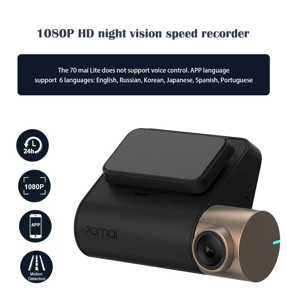 Original 70mai Dash Cam Lite 1080P GPS ADAS Car DVR 70mai Dash cam Lite 24H Parking Monitor 140FOV Night Vision WIFI Car Camera