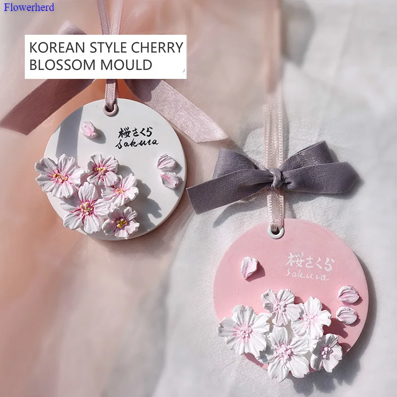 Korean Style Small Cherry Blossom Silicone Mold Aromatherapy Decorative Flower Car 3d Plaster Home Decor | Дом и сад