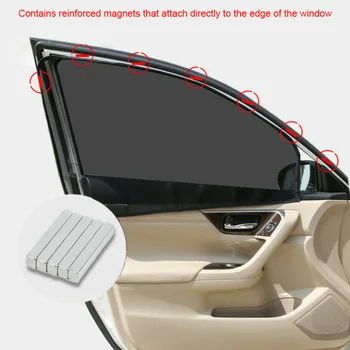 

4Pc Car Front Rear Side Window Sun Shade Curtain Visor Mesh Shield UV Protection