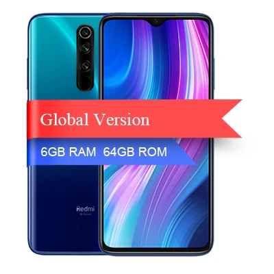 64G Global Blue Xiaomi Redmi Note 8 Pro с глобальной версией, 6 ГБ, 64 ГБ, 128 ГБ, NFC, смартфон Helio G90T, игровой процессор, 64 мп, 4 камеры, аккумулятор 4500 мАч, телефон - Цвет: 64G Global Blue
