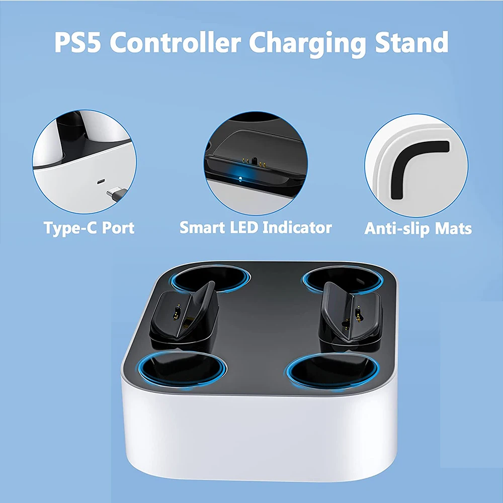 Voor PS5 Controller Charger Dual USB Fast Charging Dock Station Stand met USB A-uitgang voor PlayStation 5 DualSense-accessoires_voghion.com
