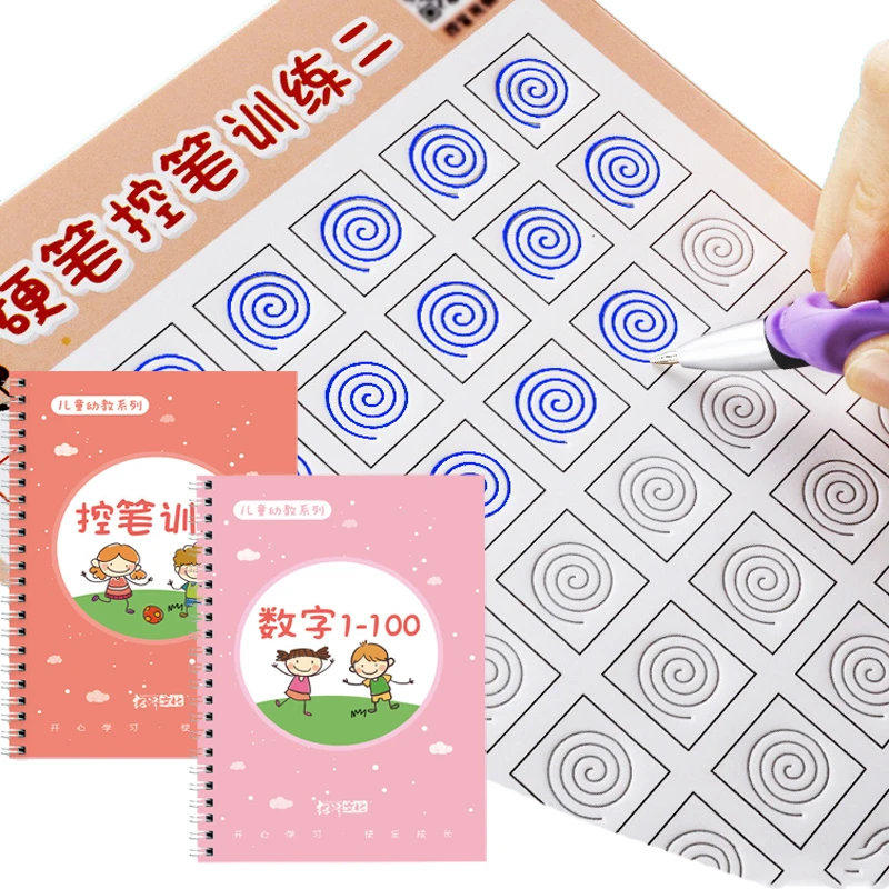 Bolígrafo de Control para niños, cuaderno con ranura de entrenamiento, pintura de números de aprendizaje repetido, caligrafía, juguete de práctica, cuaderno para bebés