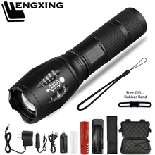 Lampe de poche rechargeable à lumière LED, torche à 5 modes d'éclairage, T6/L2/V6, 5000 lumens, à utiliser avec piles 18650, pour camping, vélo, plongée et usage extérieur
