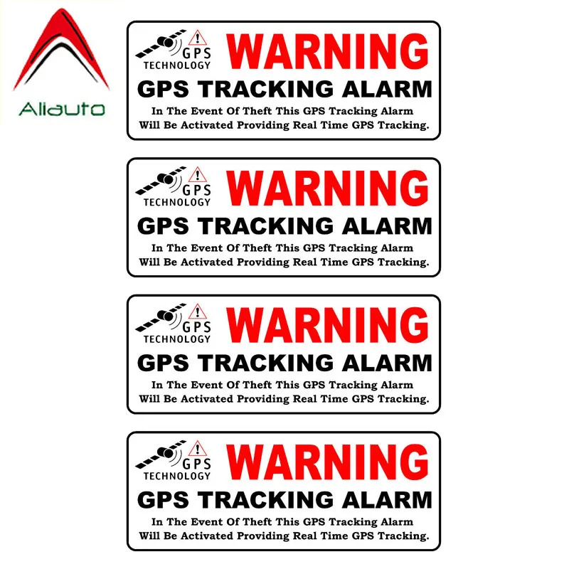 

Aliauto 4 X WARNING GPS TRACKING ALARM Car Stickers Reflective Personality Decal for Tesla Chevrolet Lacetti Cruze ,10CM*4CM