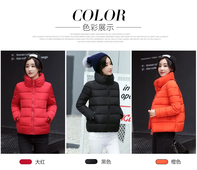Winter down Jacket Cotton-padded Clothes Women's Short Cotton Overcoat Korean-style Small Cotton-Padded Jacket Thick down C