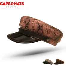 Змеиная кожа берет новая восьмиугольная шляпа для женщин Pu Baret sombrero mujer бейсбольная кепка newsboy Кепка