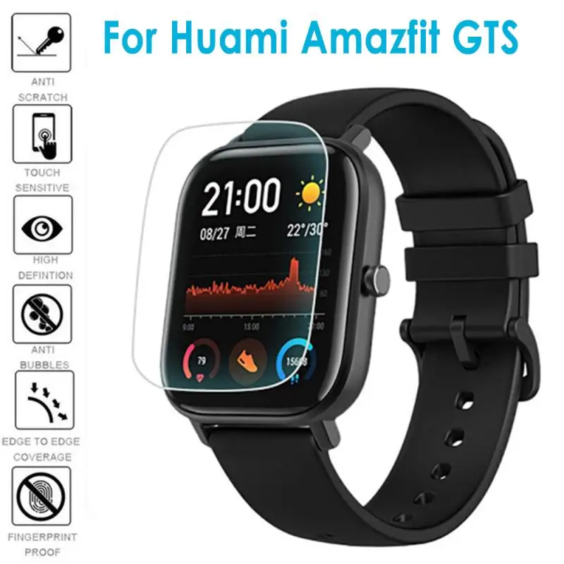 Protector de pantalla de película completa para reloj inteligente Xiaomi Huami Amazfit GTS, accesorios de TPU suave y transparente, 3 uds.