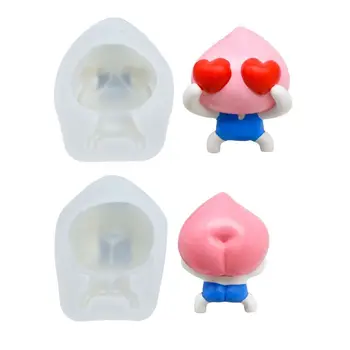 

Super Cute Peach Man Resin Casting Mold Cartoon Peach Keychain DIY Resin Gypsum Mold Jewelry Making Tools Art Crafts